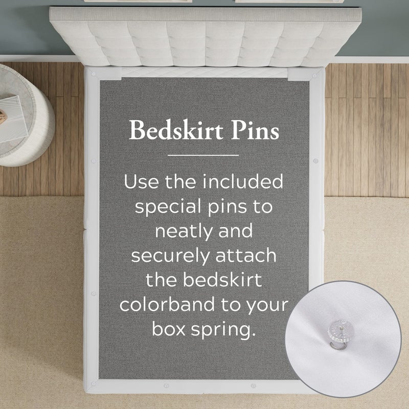 Bed Maker's Ruffled Wrap-Around Bedskirt Never Lift Your Mattress, Classic 14â€ Drop Length Gathered Ruffle Styling, White, California King (FRE34414WHIT05) - Image 3